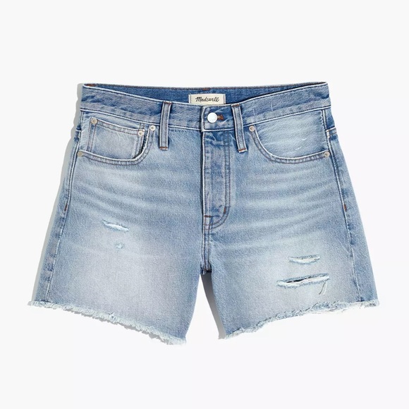 Madewell Relaxed Mid-Length Denim Shorts in Selton Wash: Ripped Edition - Picture 5 of 6